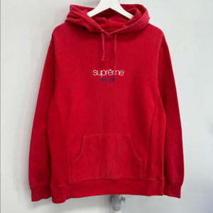 슈프림 클래식 자수 로고 후드티