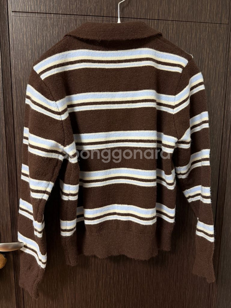 (마지막가격) 그레이스뮤즈 콜런 스트라이프 카라 겨울 니트 셋업--3