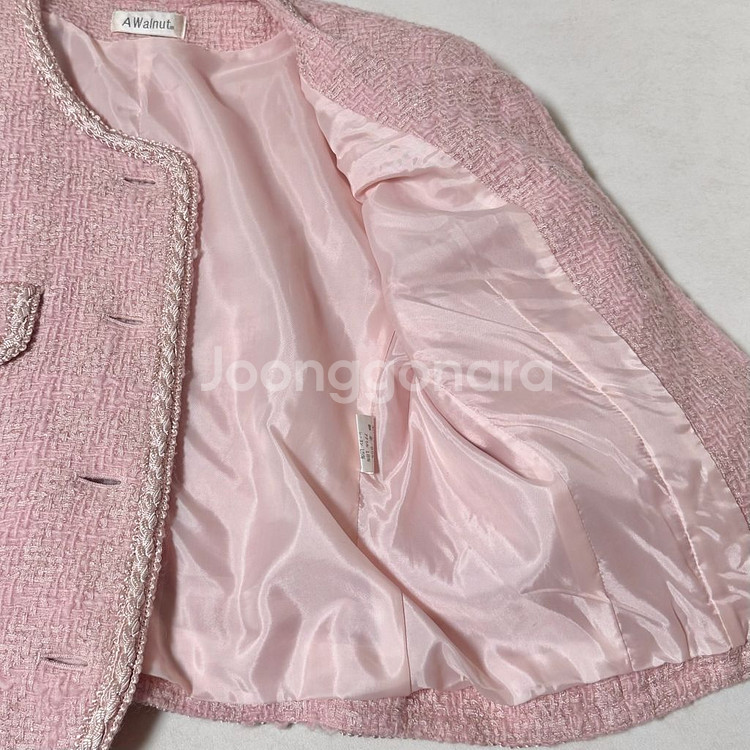 딸기우유 베이비핑크 핑크 트위드자켓 트위드투피스 셋업--3