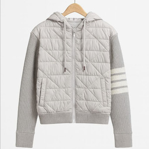 여성 럭스 니트패딩 콤비 후드집업