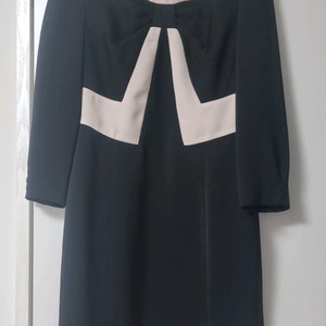 LYNN 린 블랙&베이지 배색 원피스 S (키작녀 하객룩, 상견례룩)