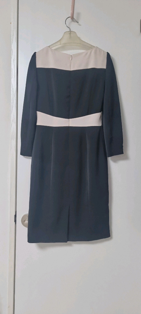 LYNN 린 블랙&베이지 배색 원피스 S (키작녀 하객룩, 상견례룩)--1