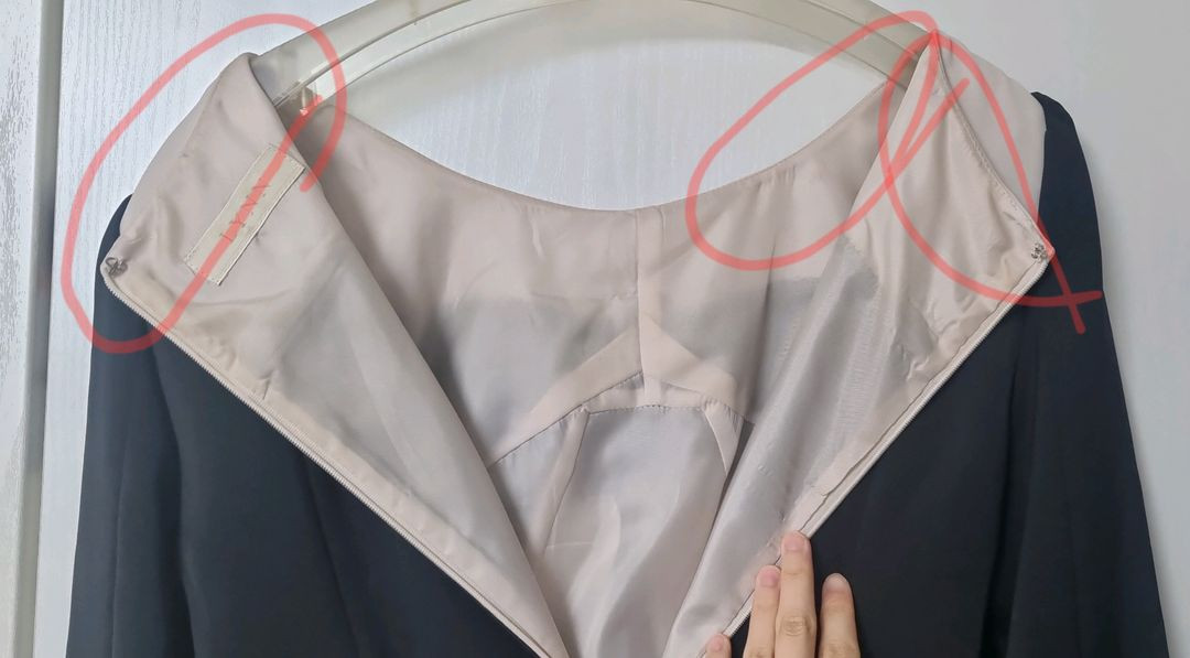 LYNN 린 블랙&베이지 배색 원피스 S (키작녀 하객룩, 상견례룩)--7