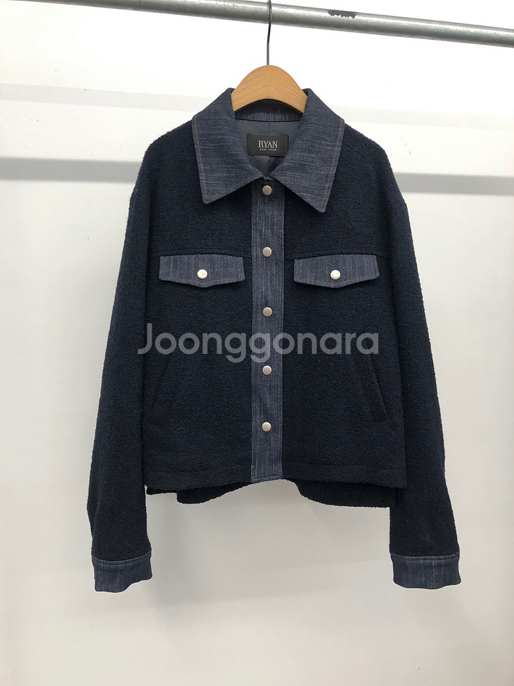 리안뉴욕 데님배색 울 자켓 55--0