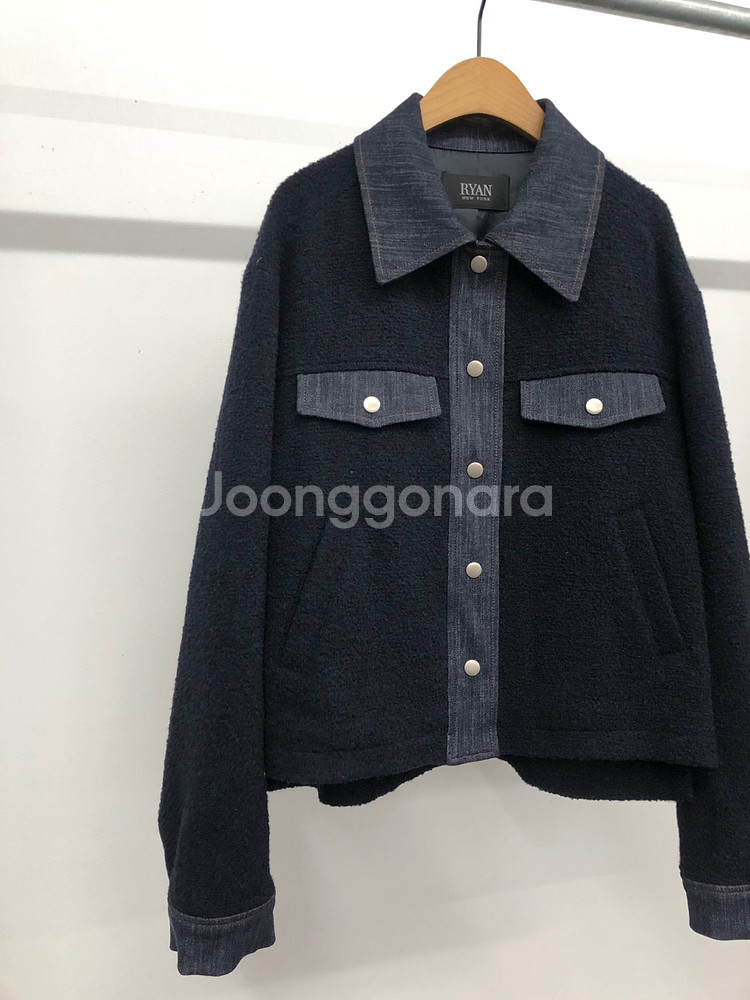 리안뉴욕 데님배색 울 자켓 55--1