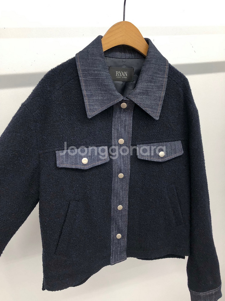 리안뉴욕 데님배색 울 자켓 55--2