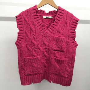 한섬 SJYP 데미지드 케이블 니트 베스트 S