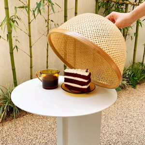 태국 대나무 밥상 테이블 식탁 음식 푸드 덮개 커버