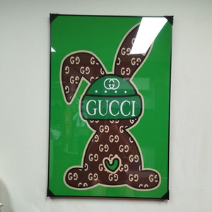 구찌액자 구찌그림 토끼그림 대형 그림액자 그림 액자 팝아트 인테리어소품 명품그림 명품액자 꽃 곰인형 콜라보 인테리어