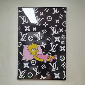 루이지통 심슨 캐릭터 피규어 그림액자 그림 액자 팝아트 인테리어소품 명품그림 명품액자 꽃 곰인형 콜라보 인테리어