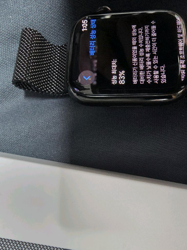 애플워치 시리즈7 45mm 스테인리스 밀라니스 루프 이미지