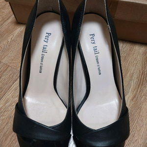 토오픈 검정색 힐 225mm 굽7cm