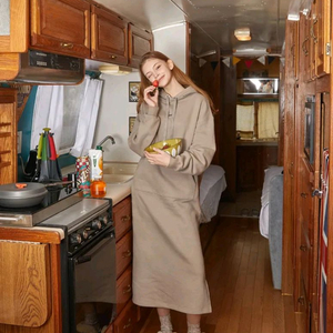 임블리 러브미모어 베이직 후디롱원피스(기모)블랙