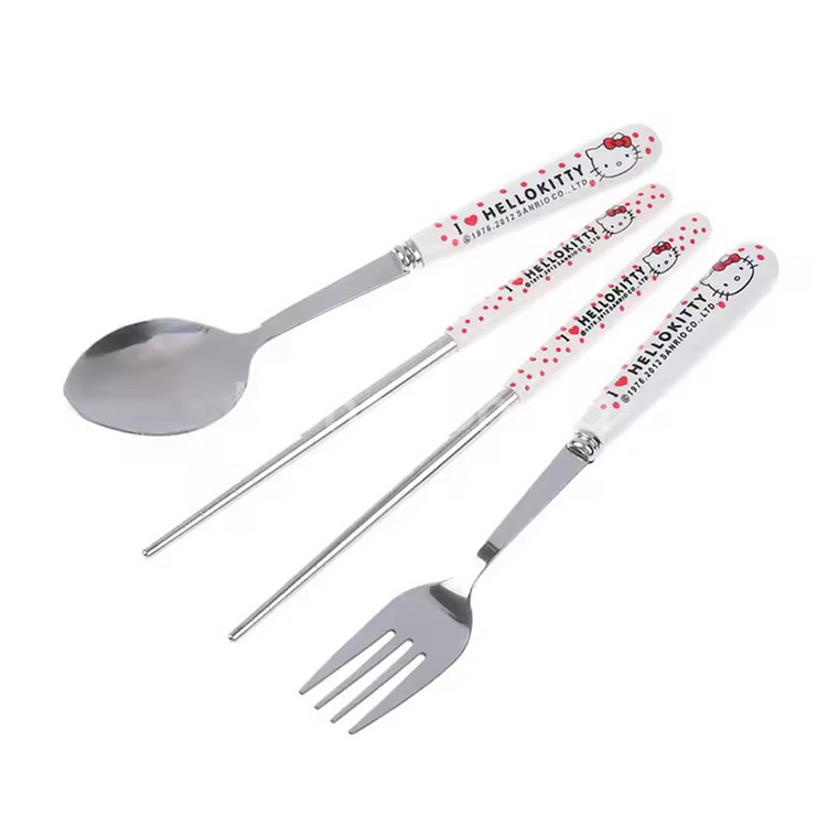 헬로키티 숟가락 젓가락 포크 케이스 세트--2