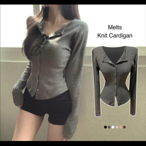 골지 가디건 차콜그레이 새상품