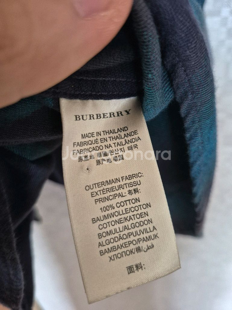 버버리 브릿 체크 셔츠 남성용--4