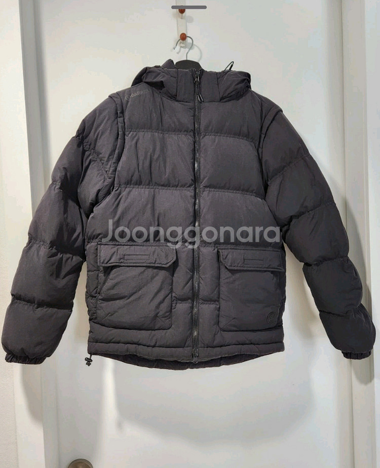 배럴 오리털 숏패딩 s사이즈 조끼로 분리가능--0