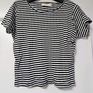 원더플레이스 haula 펀칭 블랙 스트라이프 스판 반팔티셔츠 편의점 반값 택포 7천원