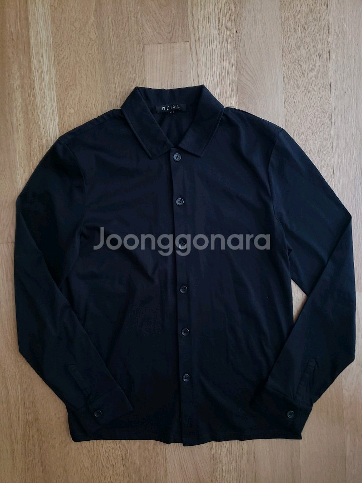 영국 REISS 블랙라벨 실크 코튼 블랙 캐쥬얼 셔츠--0