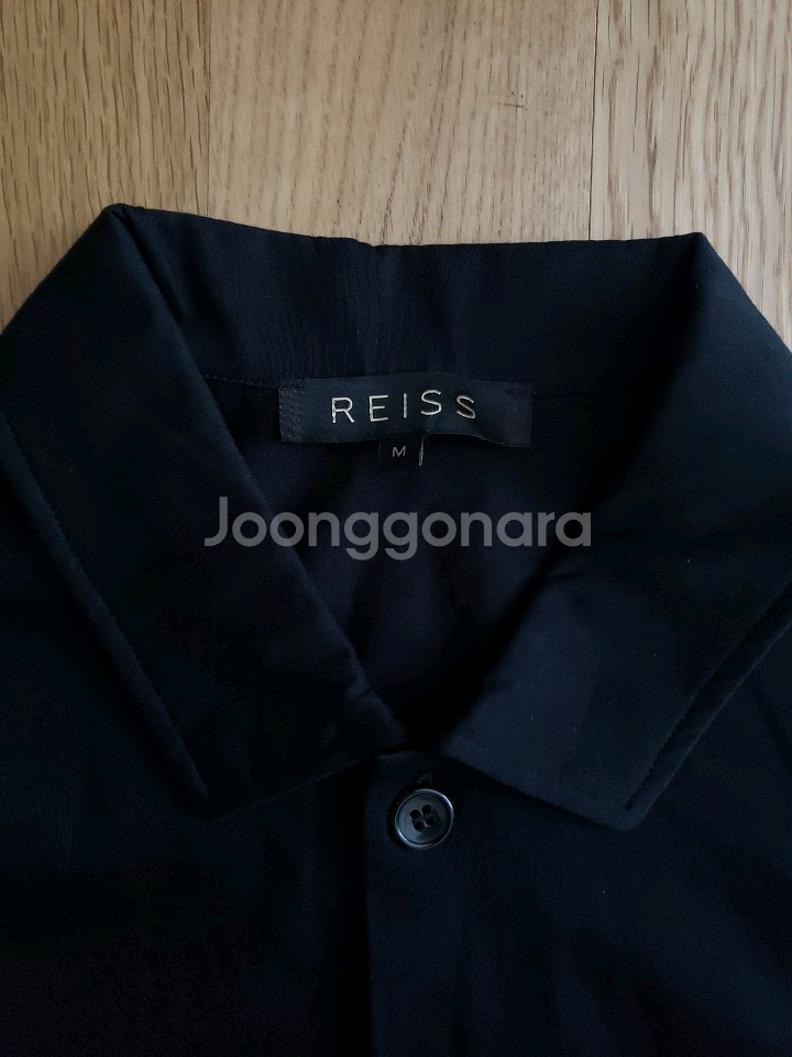 영국 REISS 블랙라벨 실크 코튼 블랙 캐쥬얼 셔츠--1