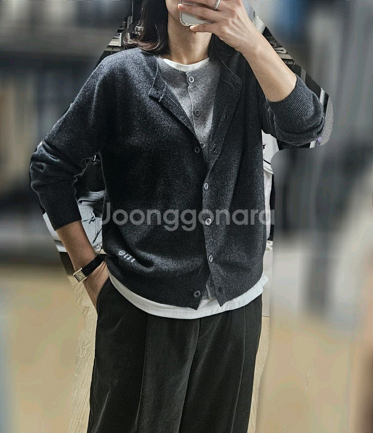 캐시미어 2중버튼 가디건 66(55가능)--4