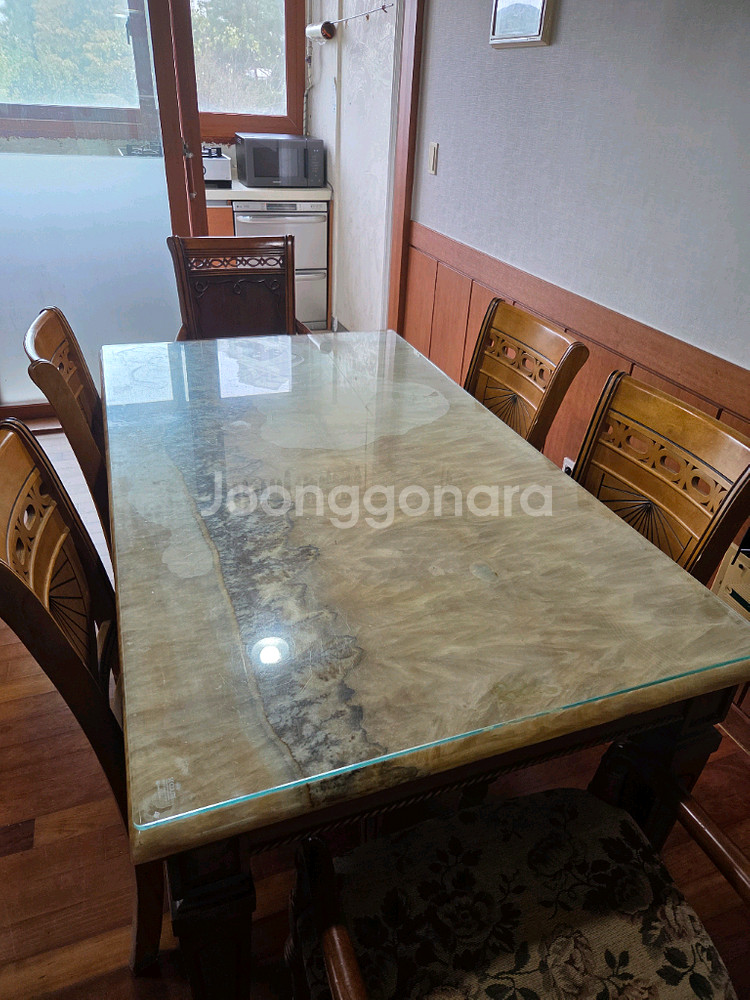 대리석 식탁 세트--2