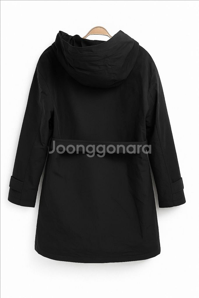 여성 구스다운 후드 벨티드 트렌치자켓--1