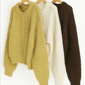 여성 짜임 루프 니트집업 & 니트풀오버