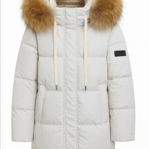 여성 라쿤퍼 후드 오리털 패딩