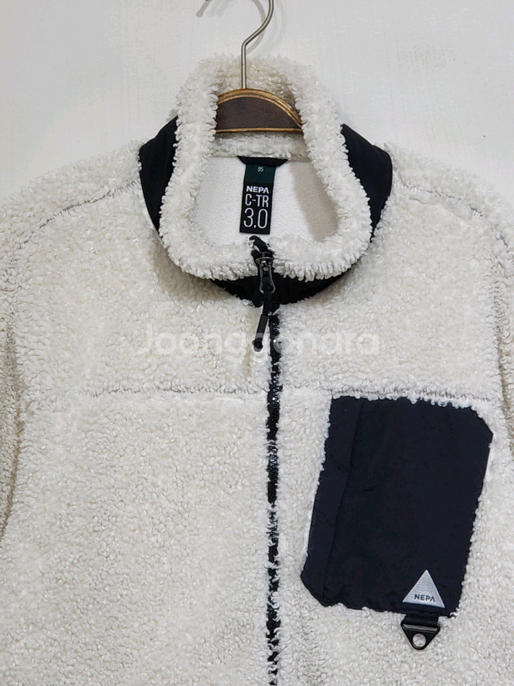 (100) 네파 후리스 점퍼 화이트 뽀글이 플리스 자켓--1