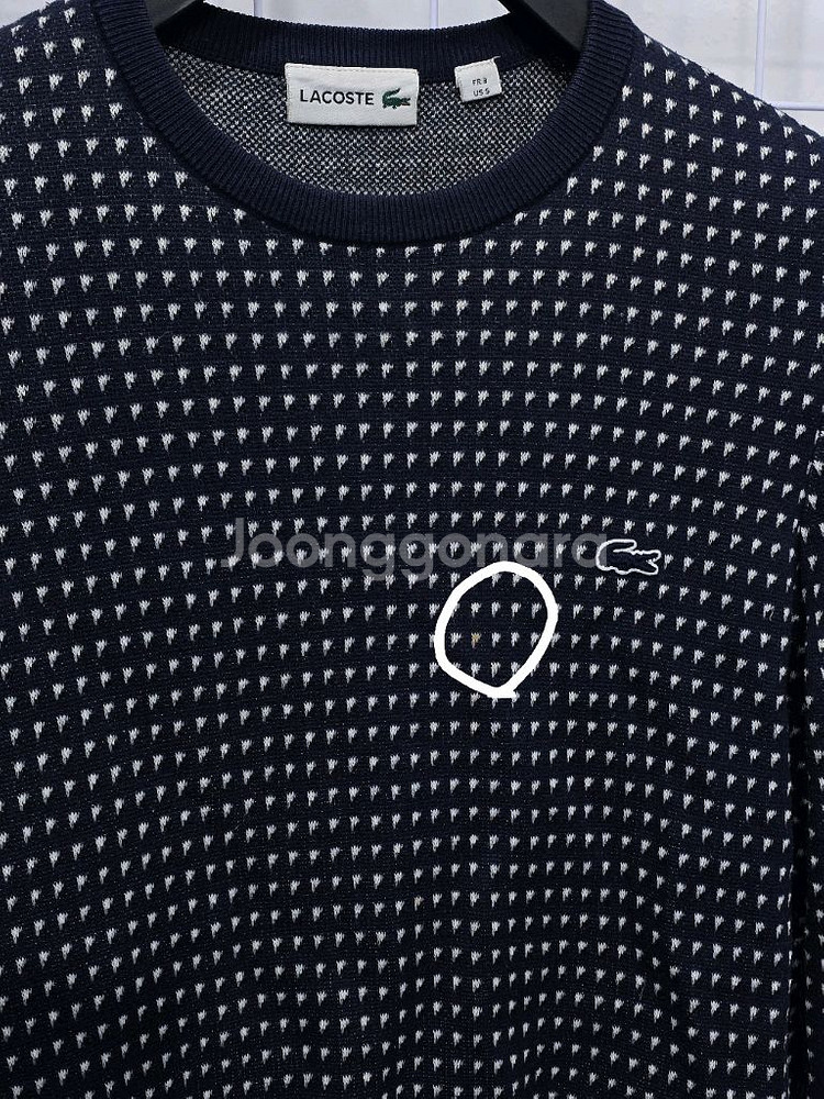 라코스테 남성 긴팔 슬림핏 라운드 풀오버 니트 95--2