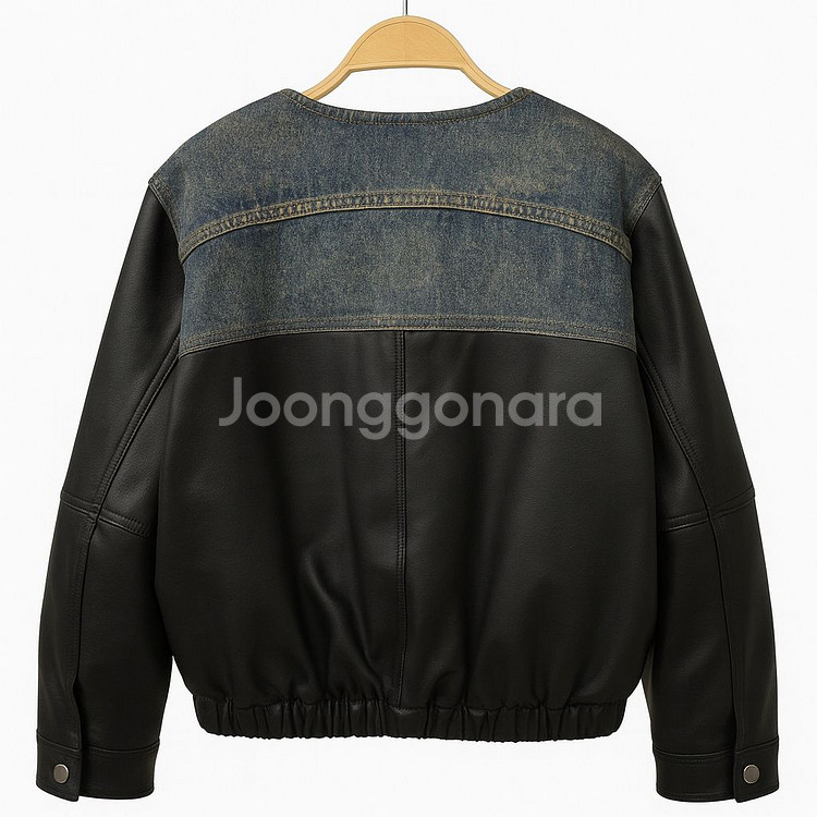 여성 로얄 에디션 퍼믹스 레더 콤비다켓--1