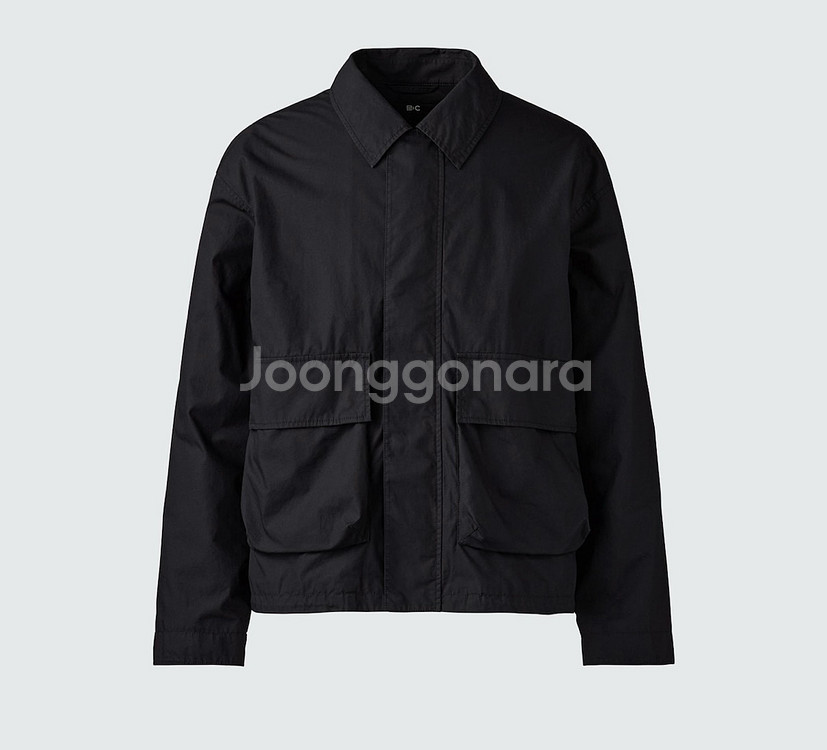 유니클로C 코튼 쇼트 블루종 블랙--0