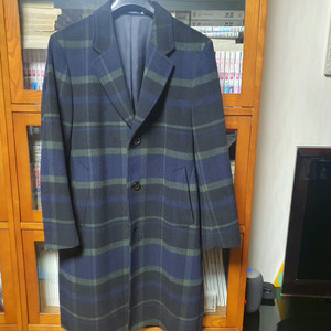 남성 체크 코트