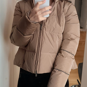 파비아나 필리피 모닐리장식 구스다운 숏패딩 브라운 38