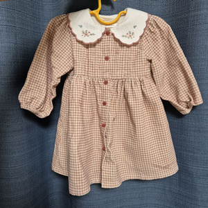 여아 원피스 밍크뮤 플라워카라체크드레스 34A1540006