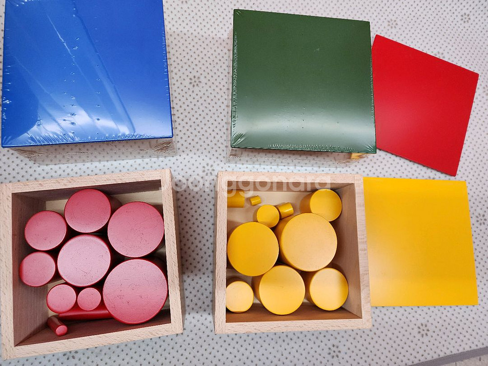 다원몬테소리(꼭지원기둥+색원기둥 새상품+받침대+제시카드+교재)아가월드 키즈에이원--2