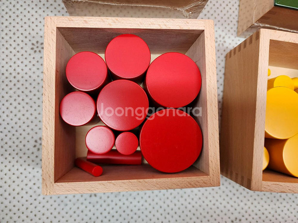 다원몬테소리(꼭지원기둥+색원기둥 새상품+받침대+제시카드+교재)아가월드 키즈에이원--3