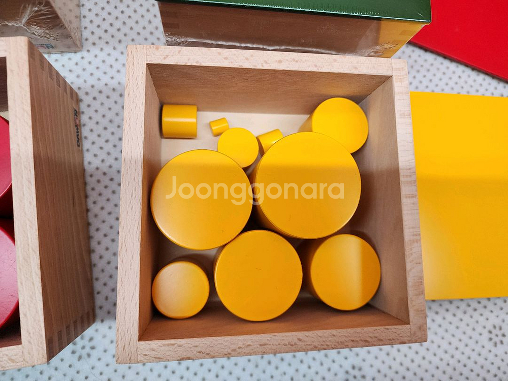 다원몬테소리(꼭지원기둥+색원기둥 새상품+받침대+제시카드+교재)아가월드 키즈에이원--4