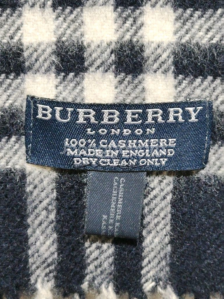 (정품) 버버리 캐시미어 머플러 체크 목도리 네이비--4