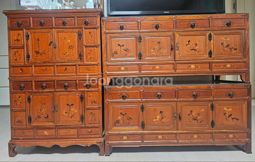 신사임당 대형 원목 장롱 세트--2