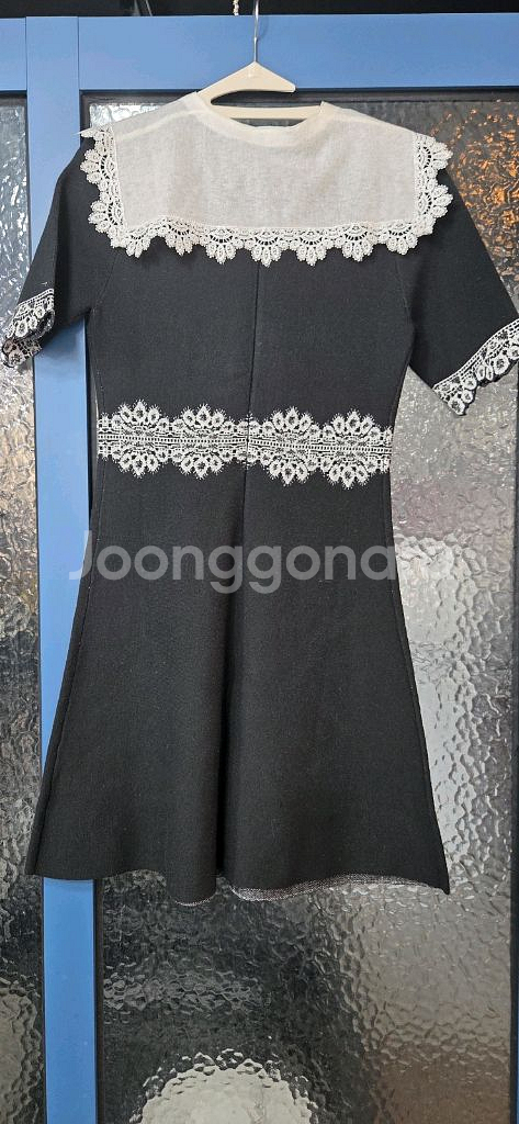 듀엘 넥카라탈착가능 데일리룩 레이스 원피스--2