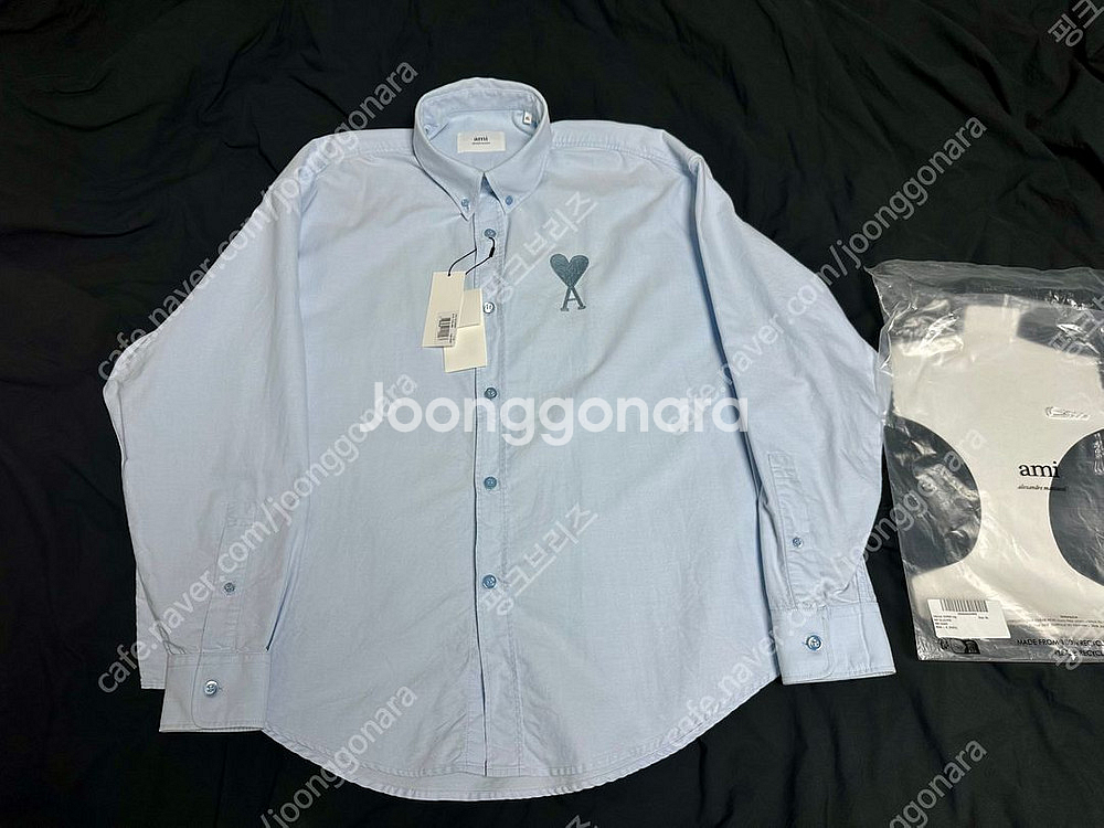 아미(AMI)톤온톤 체인스티지 하트로고 옥스포드셔츠XL--0