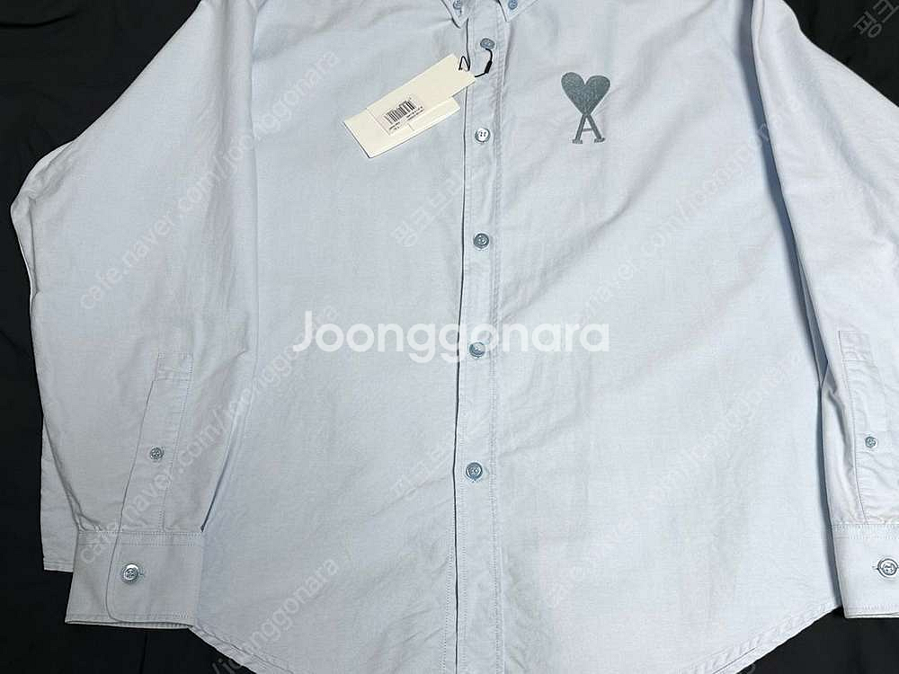 아미(AMI)톤온톤 체인스티지 하트로고 옥스포드셔츠XL--2