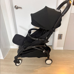 요요 휴대용유모차 블랙+방한커버+호환발판+핸들,가랑이벨트+뉴본세트