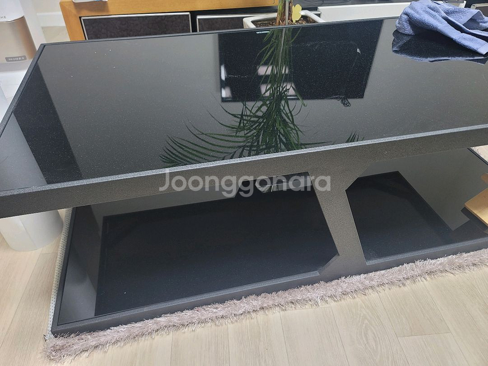 블랙 강화유리 소파 거실 테이블--2