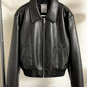 에잇세컨즈 레더자켓 가죽자켓 블랙 XS