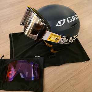 스키 헬멧 + 보호경 세트