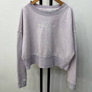 정품) 아디다스 여성 오버핏 크롭 라벤더 맨투맨 M