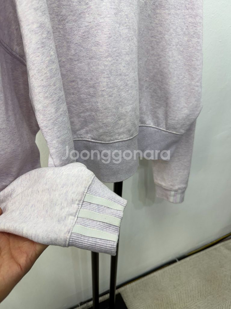 정품) 아디다스 여성 오버핏 크롭 라벤더 맨투맨 M--2